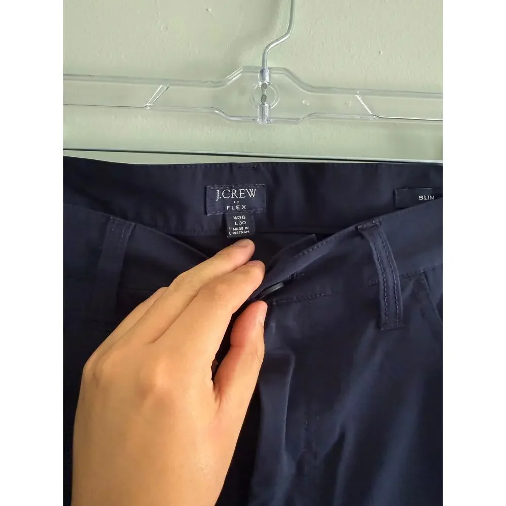 J. Crew | Navy Slim Straight Fit 5-Pocket Tech Pants Business Casual Sz 36x30